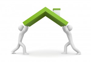 People hold the roof